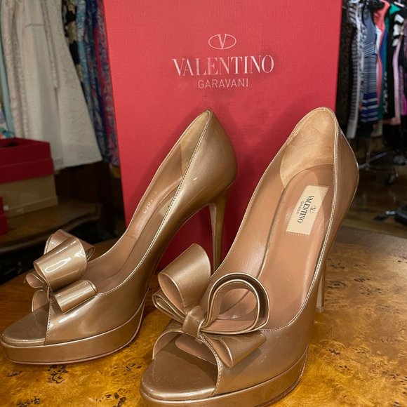 VALENTINO GARAVANI "BOW" peep toe platform pump - Picture 3 of 5